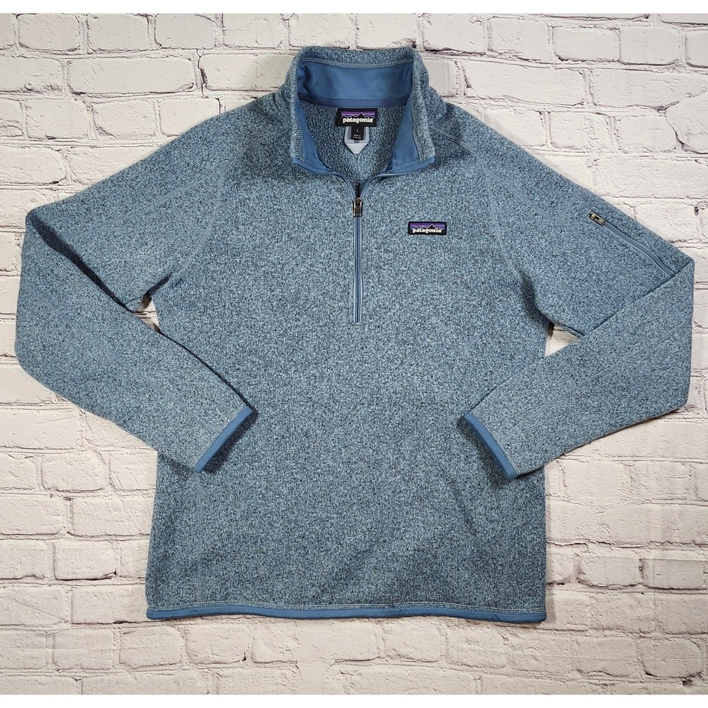Patagonia Better Sweater 1/4 Zip Pullover Blue Heather Fleece Womens Large